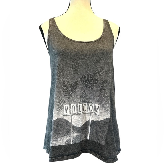 Volcom Black and Gray Boxy Sleeveless Tank Top - Picture 1 of 3